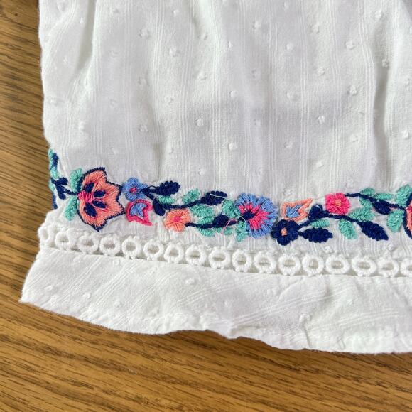 Love to Lounge Floral Embroidered Shorts Swiss Dot Size Medium Boho Coquette - Picture 3 of 4